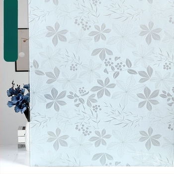 Μεμβράνη παραθύρων από PVC, αυτοκόλλητη, ματ με σχέδιο φυτών, απλός και μοντέρνος στυλ, 1 τεμάχιο