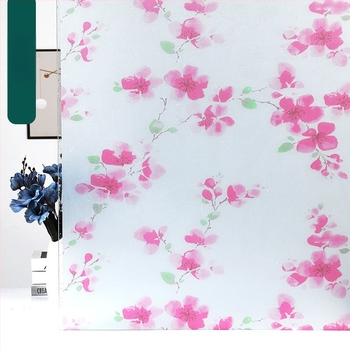 Μεμβράνη παραθύρων από PVC, αυτοκόλλητη, ματ με σχέδιο φυτών, απλός και μοντέρνος στυλ, 1 τεμάχιο