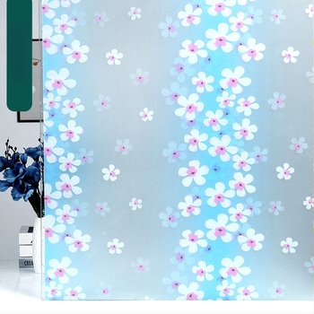 Μεμβράνη παραθύρων από PVC, αυτοκόλλητη, ματ με σχέδιο φυτών, απλός και μοντέρνος στυλ, 1 τεμάχιο