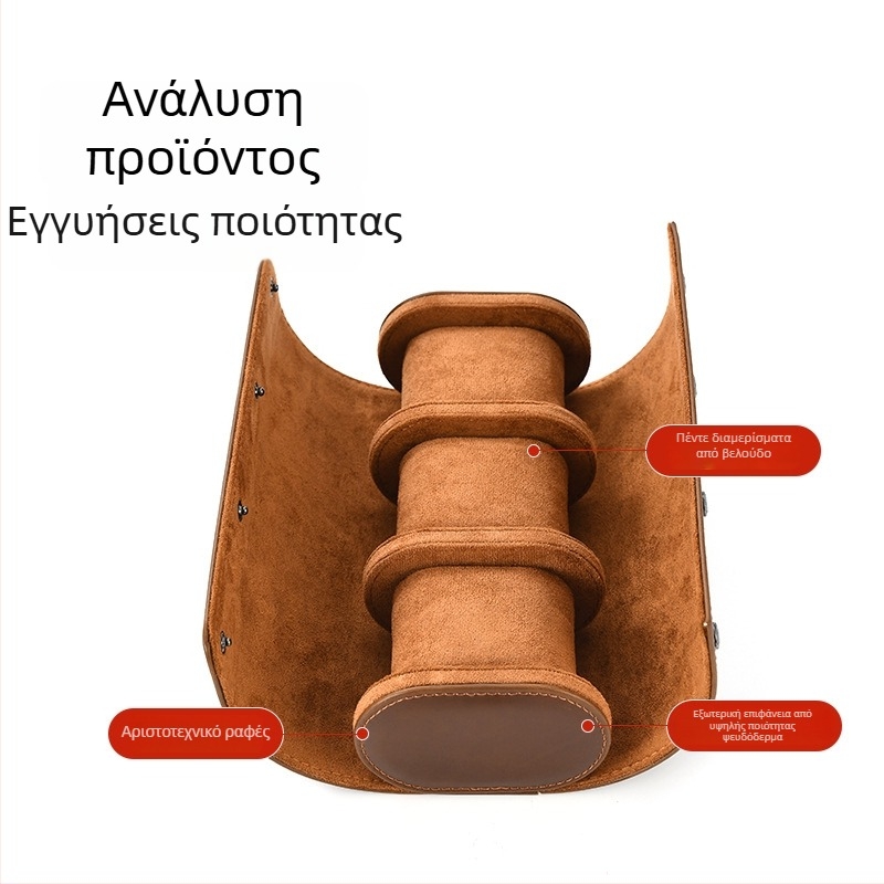 Σετ θήκης ρολογιών από δέρμα (3 τεμάχια) – Αδιάβροχο, PU δέρμα, Κλείσιμο με κουμπί, Ραφή