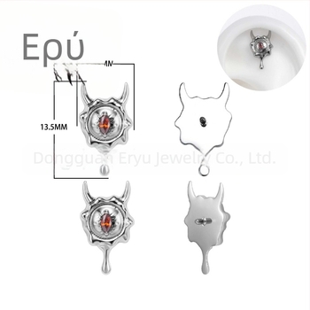 Κοσμήματα piercing από τιτάνιο με μάτι δαίμονα και ζιρκόν