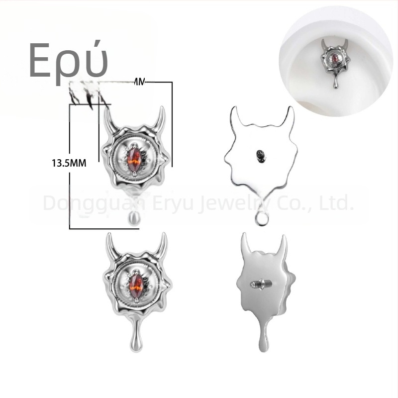 Κοσμήματα piercing από τιτάνιο με μάτι δαίμονα και ζιρκόν
