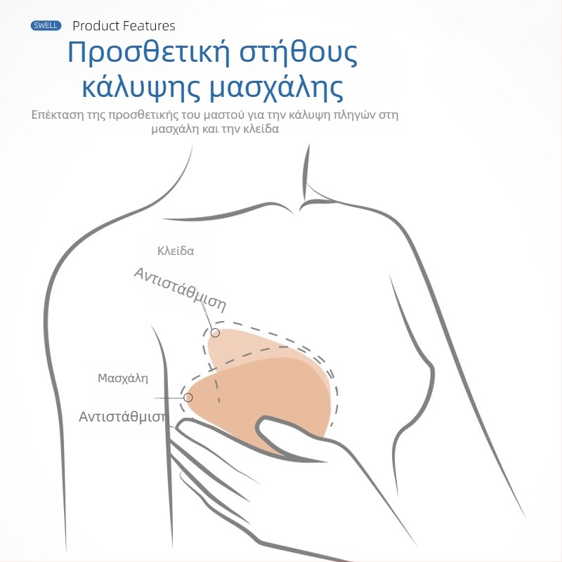 Τέσσερα σε ένα: ελαφρύ προθετικό στήθους μετά από μαστεκτομή, σπειροειδές μασάζ και διαπνέουσα κυψελοειδή επένδυση θώρακα