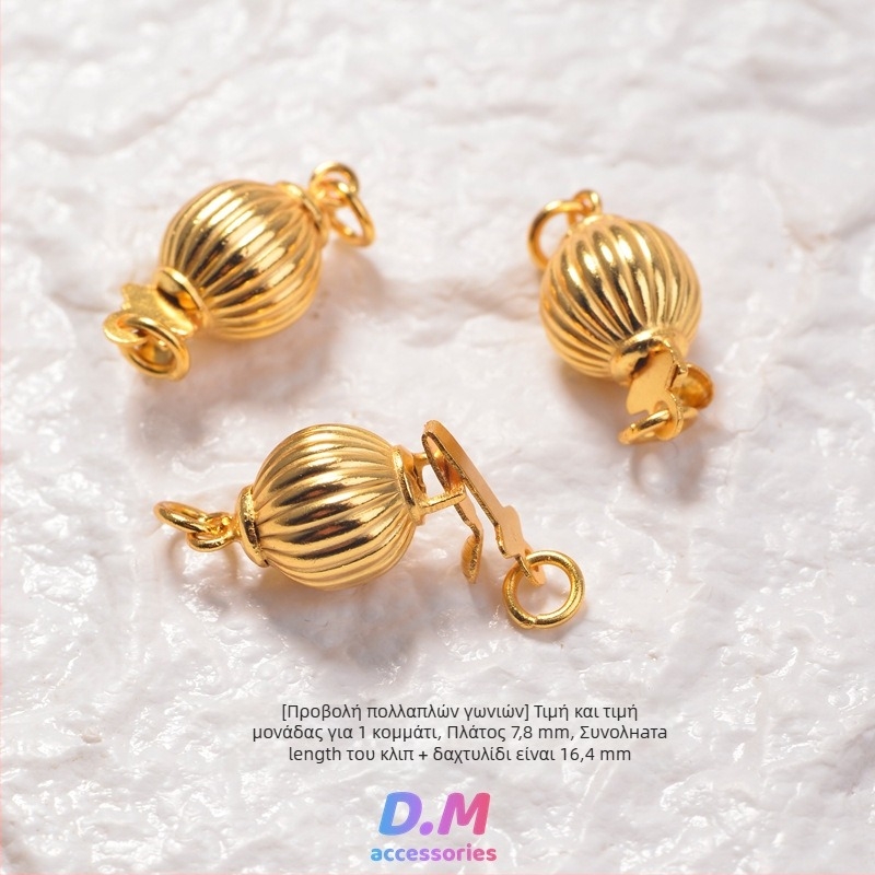 Αξεσουάρ DIY κοσμημάτων – κούμπωμα κολοκύθα από ασήμι S925, επίχρυσο φινίρισμα, κλείσιμο για βραχιόλια και κολιέ με μαργαριάρια, ηλεκτρολυτική επίχρυσωση, αυθεντικός σχεδιασμός, μοτίβο τοτέμ