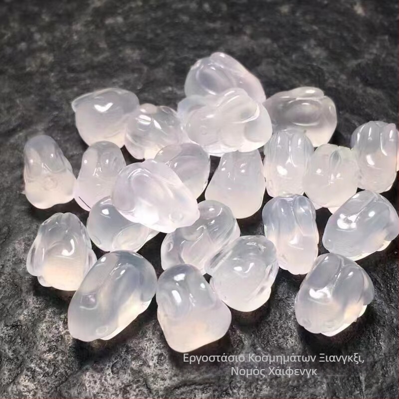 Μενταγιόν σε κολιέ - Λαγουδάκι σε σχήμα από αγκάτης, Γλυπτική διαδικασία, Φυσικός πολύτιμος λίθος, Διαύγεια VVS, Νέος κινεζικός στυλ