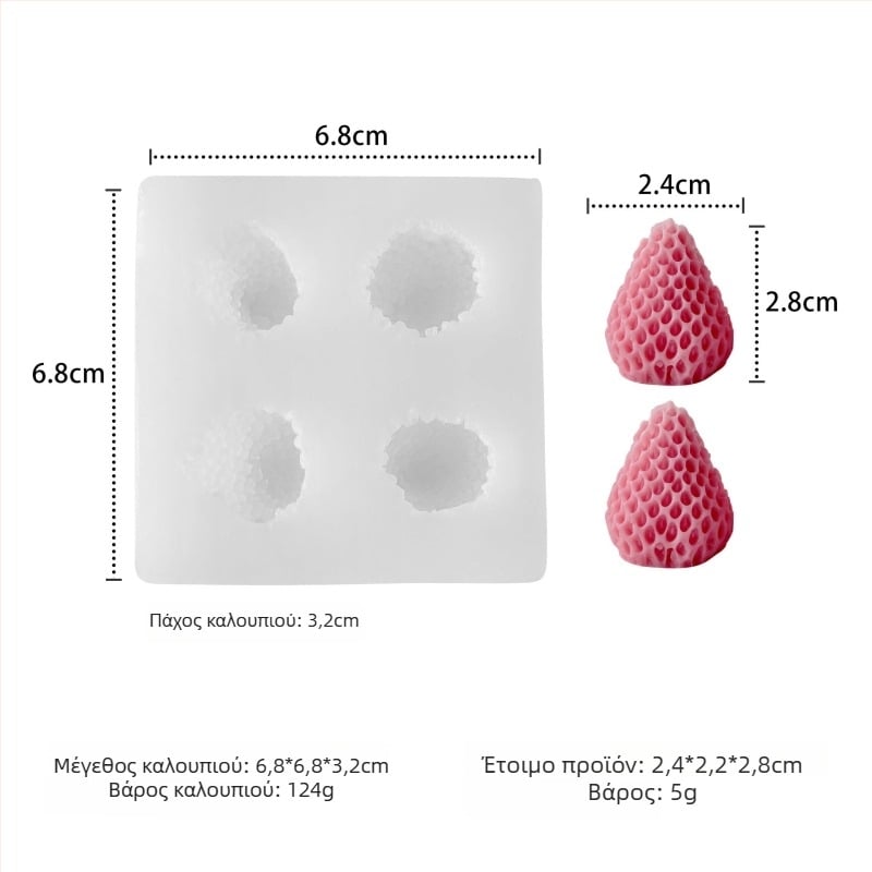 Μορφή σιλικόνης για κέικ – μη συμμετρικό σχήμα, σειρά φρούτων – κατάλληλη για αρωματικά κεριά