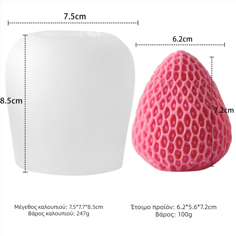 Μορφή σιλικόνης για κέικ – μη συμμετρικό σχήμα, σειρά φρούτων – κατάλληλη για αρωματικά κεριά