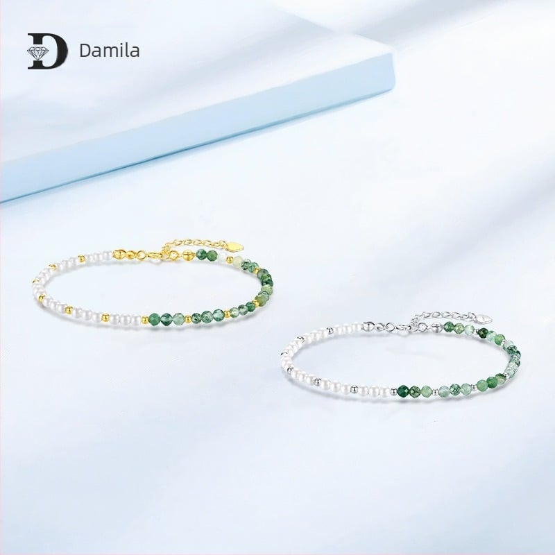 Damila 925 ασημένιο βραχιόλι – χειροποίητο πλεκτό με γεωμετρικό σχέδιο για γυναίκες, φρέσκο στυλ