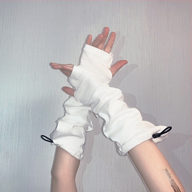 Γάντια με UV προστασία, στυλ Wind Punk, χαλαρή γραμμή, κορδόνι, βαμβάκι 71-80%