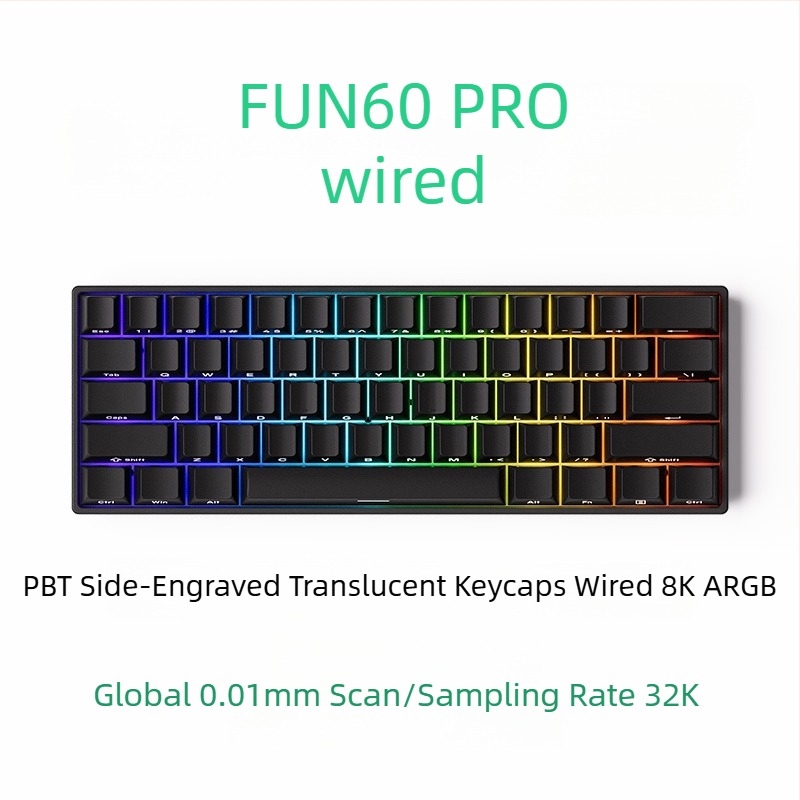 Μηχανικό πληκτρολόγιο με 61 πλήκτρα, μαγνητικός άξονας, αλουμινένιο πλαίσιο, RGB φωτισμό, ενσύρματη και Bluetooth συνδεσιμότητα με χαμηλή καθυστέρηση