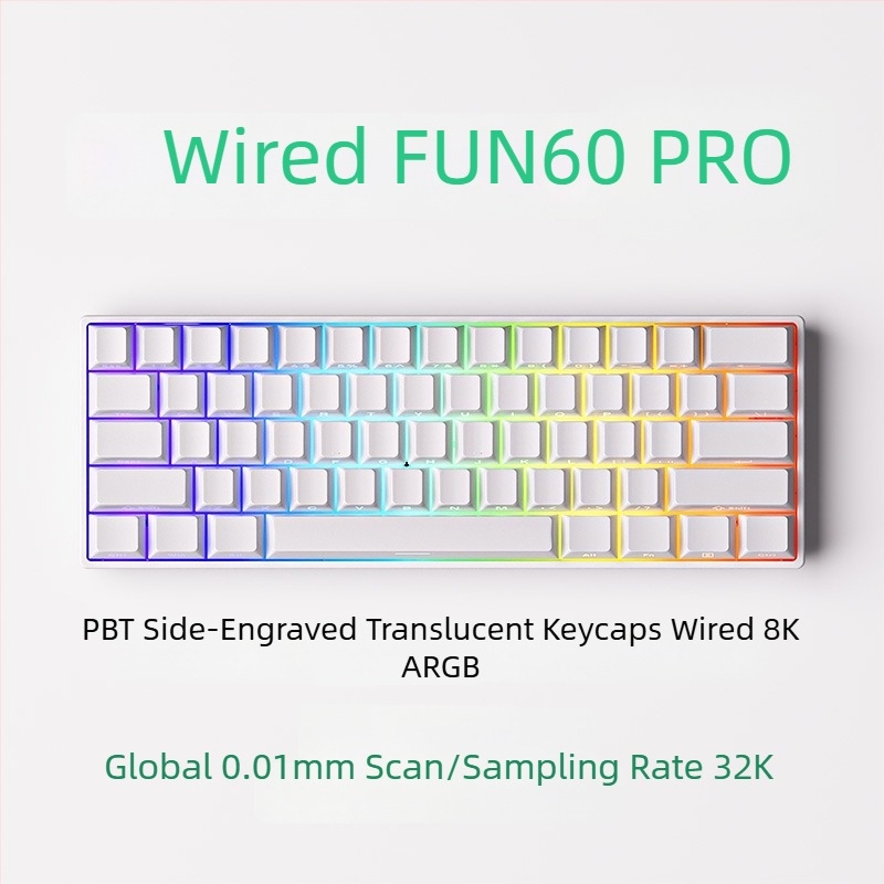 Μηχανικό πληκτρολόγιο με 61 πλήκτρα, μαγνητικός άξονας, αλουμινένιο πλαίσιο, RGB φωτισμό, ενσύρματη και Bluetooth συνδεσιμότητα με χαμηλή καθυστέρηση