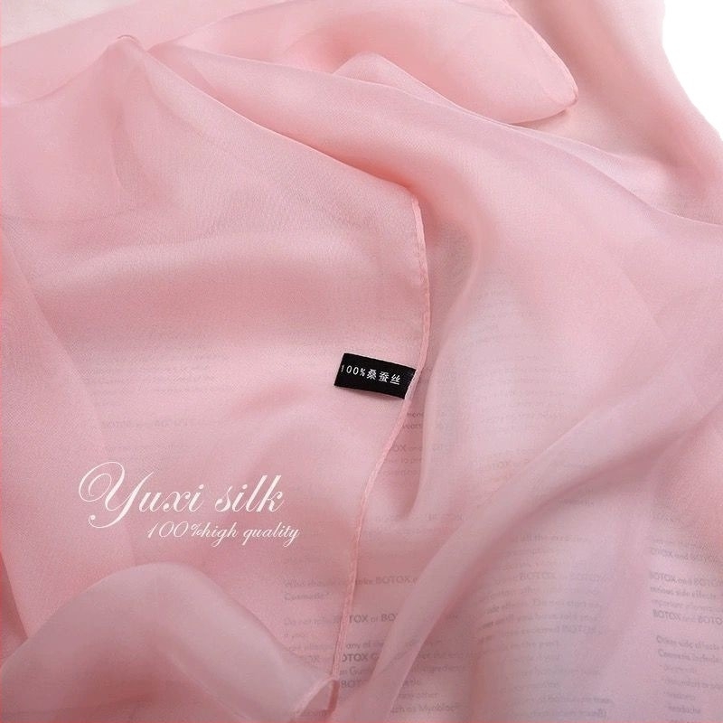Μακρύ μεταξωτό φουλάρι με UV προστασία, Nude Pink, μονόχρωμο, για γυναίκες, ελαφρύ, για άνοιξη-καλοκαίρι-φθινόπωρο-χειμώνα, από Mulberry μετάξι
