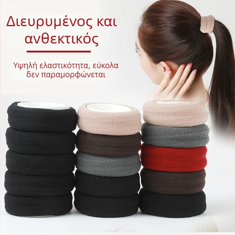 Λαστιχάκι μαλλιών από βαμβάκι, χειροποίητο, κορεατικό στυλ με υψηλή ελαστικότητα, χωρίς ένθετα