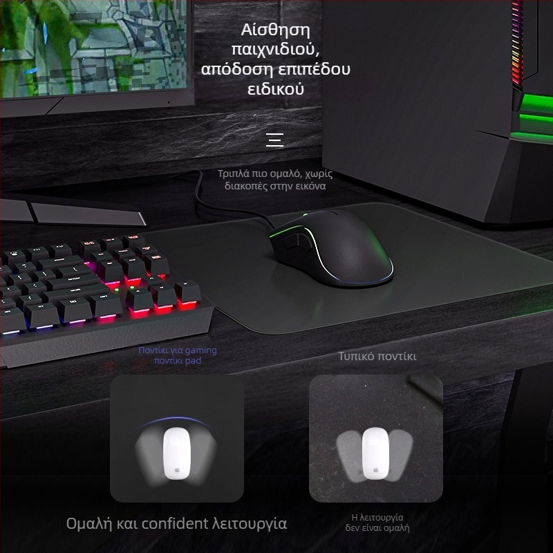 TPU επιφάνεια ποντικιού — αντιολισθητική, μονοσπλευρή, προσαρμόσιμη για Esports και γραφείο.