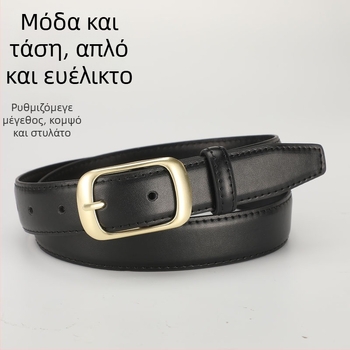 Γυναικεία ζώνη μέσης από PU δέρμα, αγκράφα από κράμα, κούμπωμα με καρφί, πλάτος 2–4 cm, ηλεκτροπλατίωση