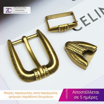 Κούμπωμα ζώνης από κράμα, D-σχήματος με καρφί, μοτίβο λουλουδιών