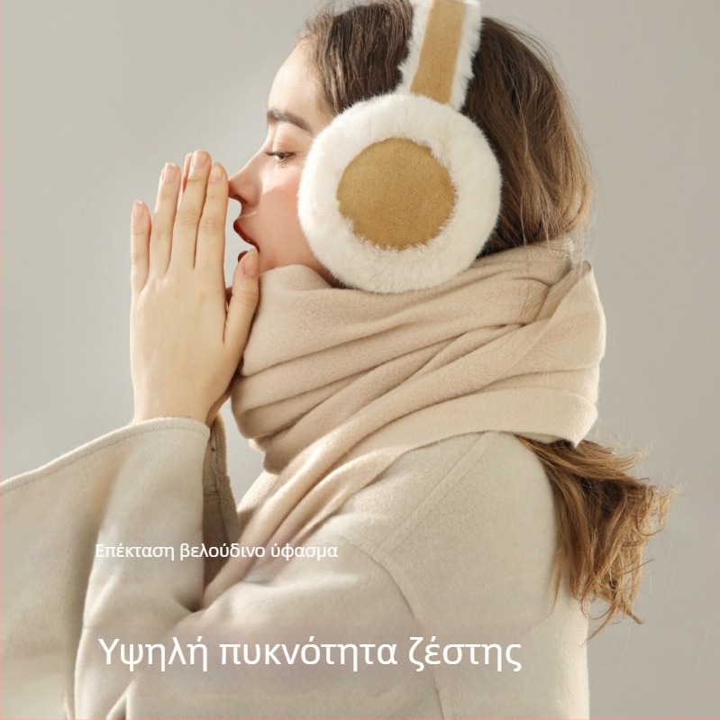 Κουκούλες αυτιών από βελούδο για γυναίκες, unisex, φθινοπωρινά-χειμερινά, μονοχρωματικό σχέδιο, διατηρούν τη ζεστασιά