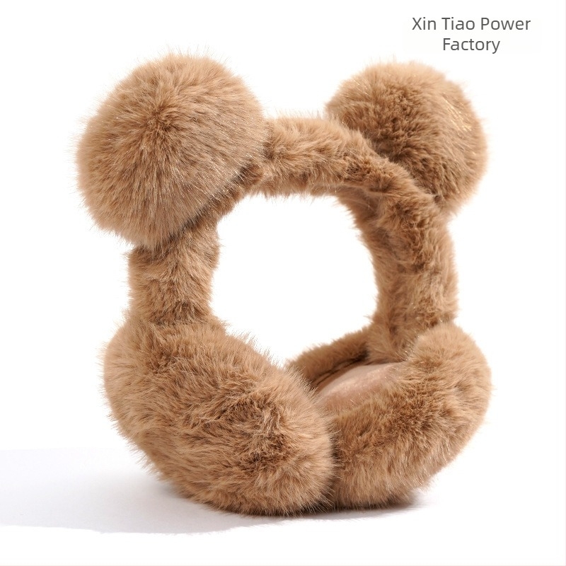 Earmuffs με γούνινο σχέδιο αρκουδάκι – Κορεατικού στιλ, διπλωτά, unisex, ενήλικοι, για χειμώνα, ζεστασιά και προστασία από τον άνεμο