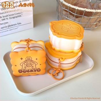 Little Liu Duck πορτοφόλι από σιλικόνη για νομίσματα και μπρελόκ-κρεμαστό, θήκη για ακουστικά Bluetooth, στυλ Internet celebrity