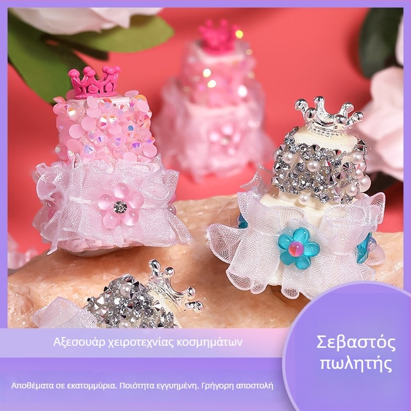 Ακρυλικά χάντρες για DIY αλυσίδα κινητού, ηλεκτροχρωμιωμένες, σχέδιο διπλού επιπέδου τούρτας, χάντρες με οπές, προέλευση Yiwu