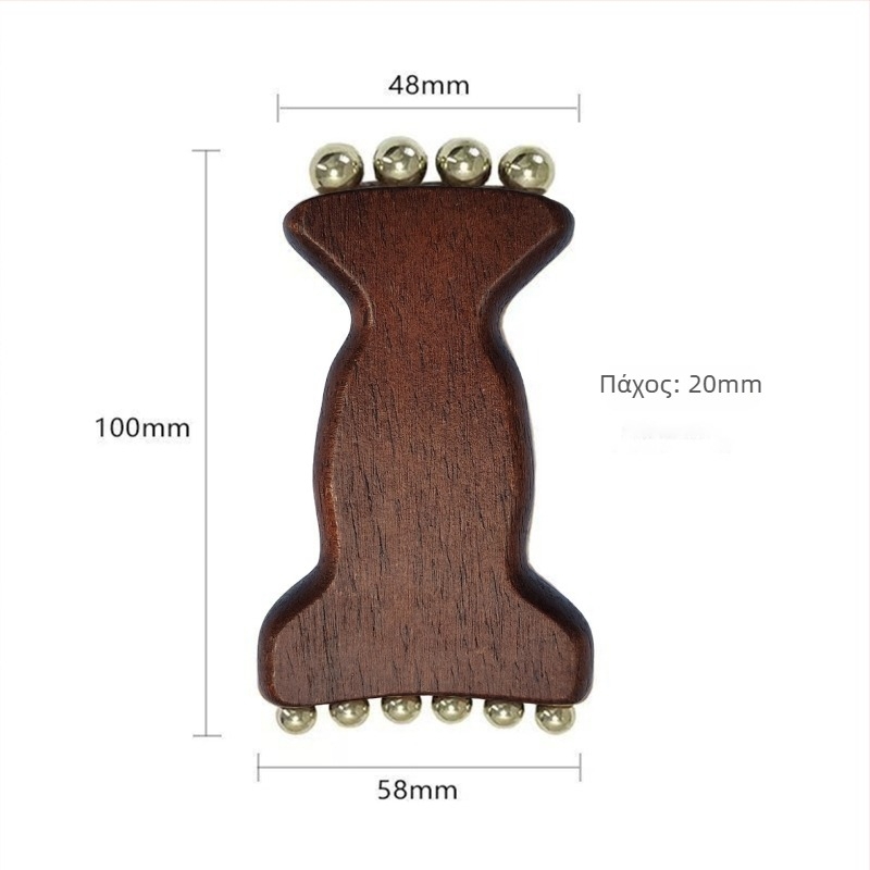 Εργαλείο gua sha προσώπου από μασίβ ξύλο για ανύψωση προσώπου, με μεσημβρινό βούρτσα μασάζ, οστού τύπου σχέδιο, στρογγυλή κεφαλή μασάζ, χειροκίνητη λειτουργία