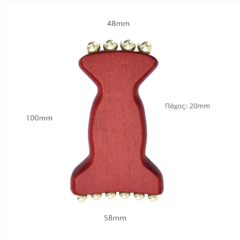 Εργαλείο gua sha προσώπου από μασίβ ξύλο για ανύψωση προσώπου, με μεσημβρινό βούρτσα μασάζ, οστού τύπου σχέδιο, στρογγυλή κεφαλή μασάζ, χειροκίνητη λειτουργία