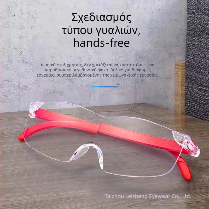Μεγεθυντικός φακός ανάγνωσης, τοποθετείται στο κεφάλι, με αντι-ακτινοβολίας φακούς, υψηλής ευκρίνειας, με πολλαπλά επίπεδα μεγέθυνσης