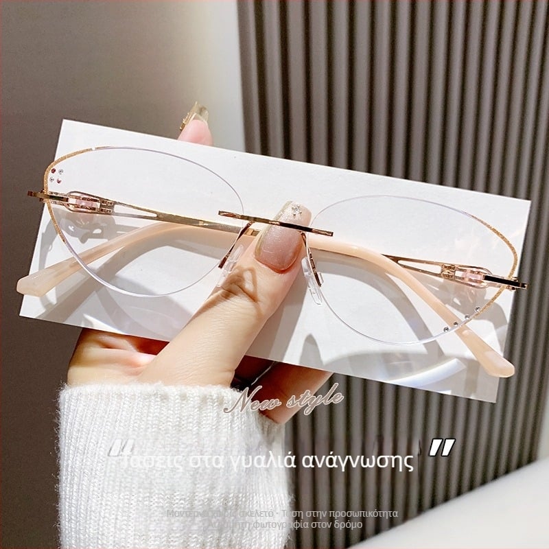 Γυαλιά πρεσβυωπίας χωρίς σκελετό με φακούς PC κατά της μπλε ακτινοβολίας, ελαφριά, οβάλ φακοί για στρογγυλά πρόσωπα