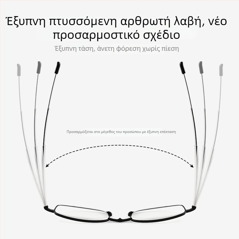Γυαλιά ανάγνωσης με φακούς PC, αντι μπλε φως και αντι-ακτινοβολία, μεταλλική και PC κατασκευή πλήρους πλαισίου, τετράγωνο σχήμα, μοντέλο LH002