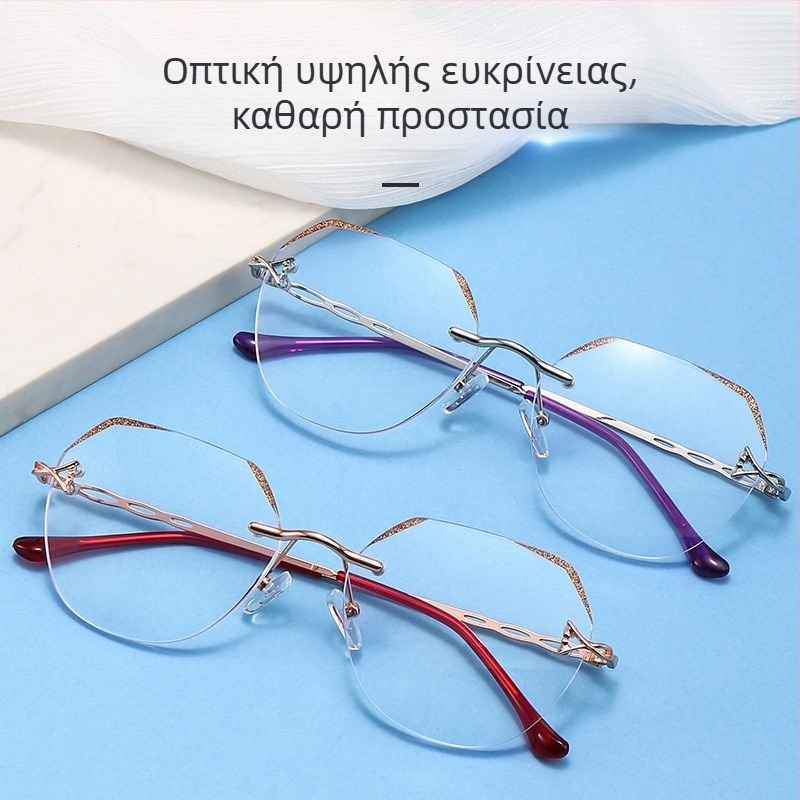 Γυαλιά ανάγνωσης JZ8531, χωρίς σκελετό, στρογγυλό σχήμα, φακοί από ρητίνη, αντι-μπλε φως, διπλή εστίαση για μακριά και κοντά