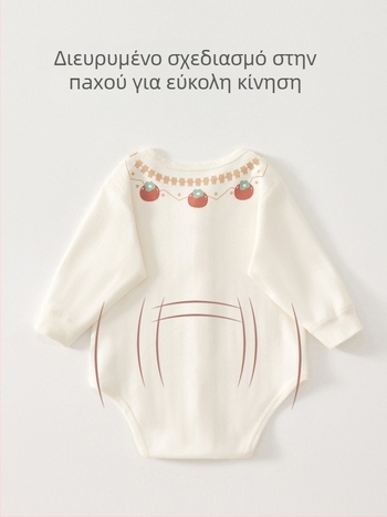 Φορμάκι νεογέννητων κοριτσιών — απαλό βαμβάκι, μακριά μανίκια, για άνοιξη και φθινόπωρο, εθνοτικό στυλ με τρίγωνο μοτίβο