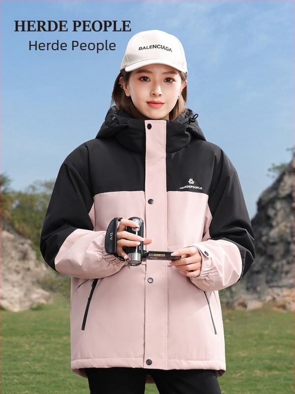 Χειμερινό unisex μπουφάν με κουκούλα από βαμβάκι – αδιάβροχο, διαπνέεται, διατηρεί τη θέρμανση, πολυεστερική ύφανση