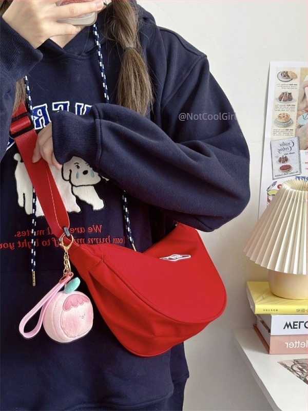 Τσαντάκι τύπου dumpling, unisex στυλ, πολυεστέρας, επένδυση νάιλον, άνοιξη 2025 κυκλοφορία
