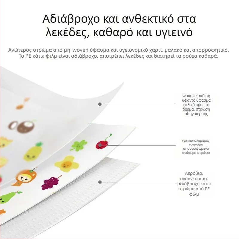 Μονόχρηστο μπιμπ βρεφικό με τσέπη, αδιάβροχο μη υφαντό ύφασμα, μοτίβο ζώα/καρτούν, για βρέφη και παιδιά έως 6 ετών