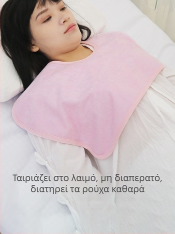 Μαντήλι για σάλιο (βιβ) για γεύματα και φάρμακα, ύφασμα μπαμπού, αδιάβροχος φραγμός, μονοχρωμικό σχέδιο