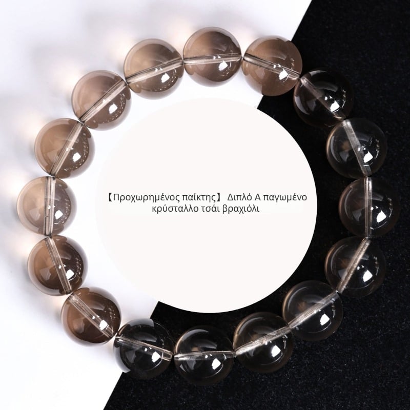 Βραχιόλι με χάντρες Tea Crystal διαμέτρου 8 mm, χωρίς πλευρικούς λίθους, στυλ ελαφριάς πολυτελείας