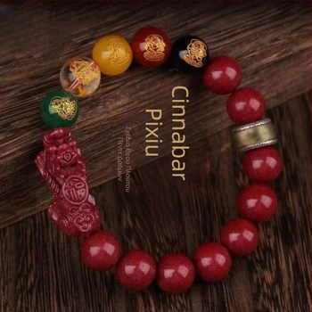 Βραχιόλι Pixiu από Cinnabar, Unisex, Χειροποίητο, Ζωδιακό Σχέδιο, Προέλευση Guizhou, Χειμώνας 2025