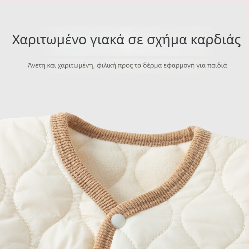 Παιδικό νάιλον μπουφάν με fleece επένδυση, για 1-3 ετών, V-λαιμό