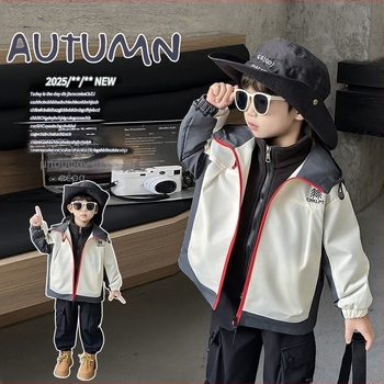 Μπουφάν για αγόρια — σετ δύο τεμαχίων με κουκούλα, αποσπώμενη επένδυση, απομακρύνει την υγρασία, 100% πολυεστέρας