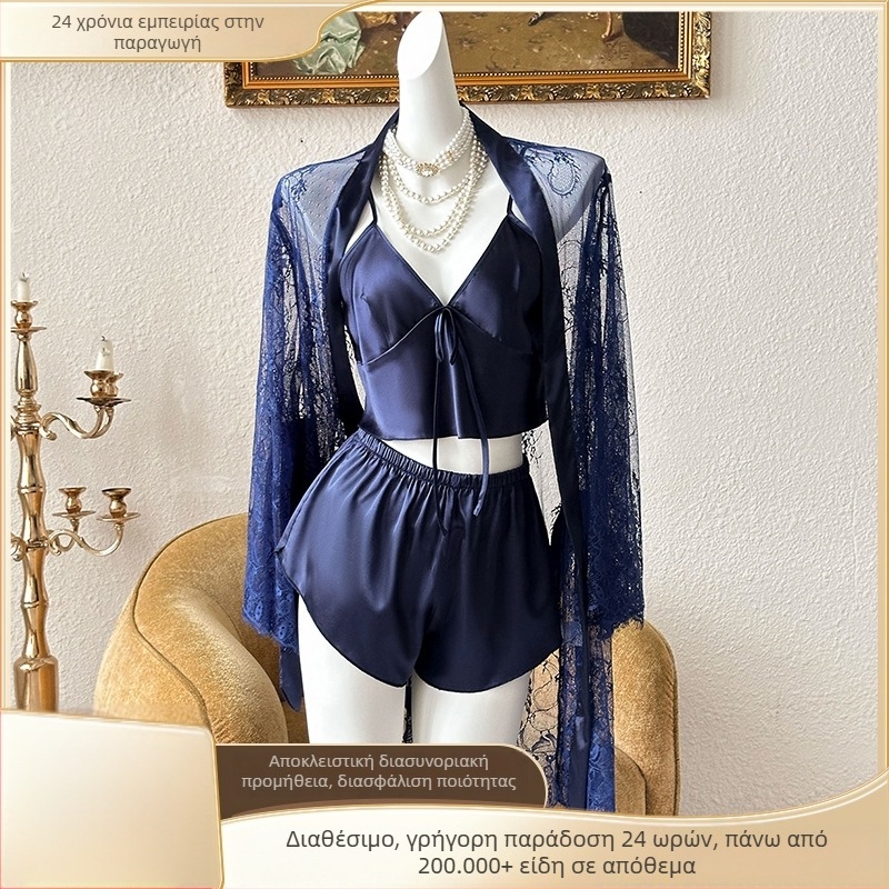 Sexy νυχτικό με τιράντες για γυναίκες, ελαφρύ ύφασμα που θυμίζει afterξεί, ανοιχτή πλάτη με σχισμή, μεσαίου μήκους μονόχρωτο οικιακό ρούχο ύπνου