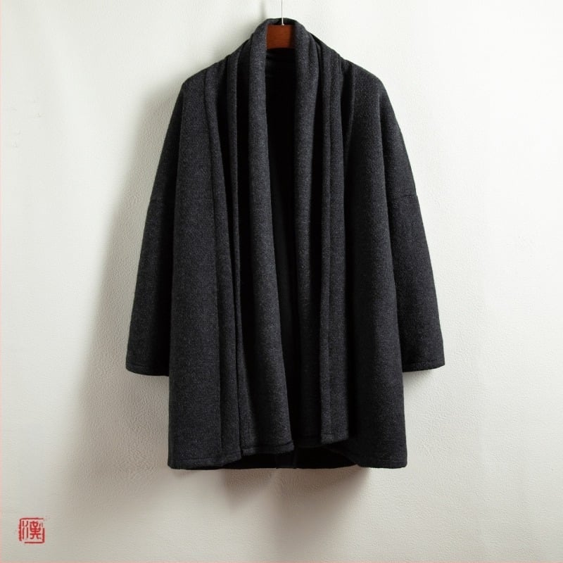 Μεσαίου μήκους παλτό σε κινεζικό στυλ, χωρίς κουκούλα, χειμώνας