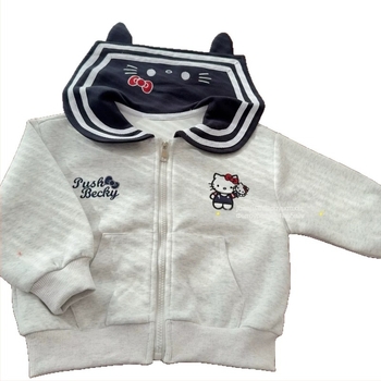 Παιδικό cardigan jacket για κορίτσια νηπιαγωγείου, σχέδιο καρτούν, βαμβακερό ύφασμα, φερμουάρ, μακριές μανίκες
