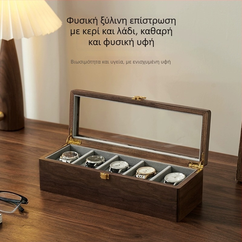 Κουτί αποθήκευσης ρολογιών από καρυδιά ξύλο, κλασικός κινέζικος σχεδιασμός, επιλογές θέσεων 2/3/5/10