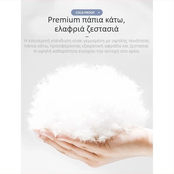 Ανδρικό κοντό πουπουλένιο μπουφάν, χειμώνας 2024, casual, με κουκούλα, ψηλός γιακά, φερμουάρ