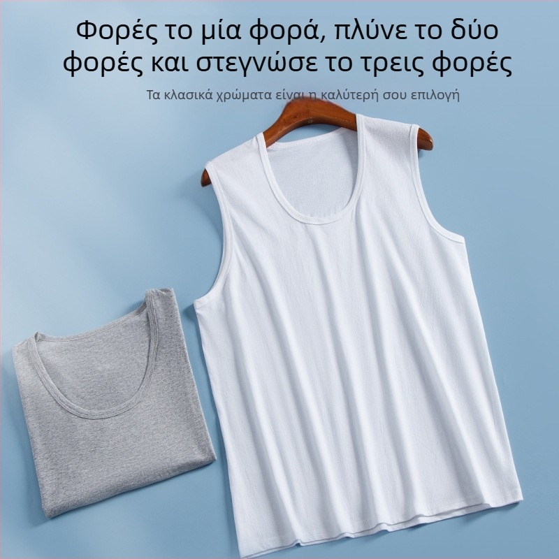 Ανδρικό τοπάκι από 100% βαμβάκι, χαλαρή γραμμή, μονόχρωμο, αθλητικό βασικό ρούχο, τεσσάρων εποχών