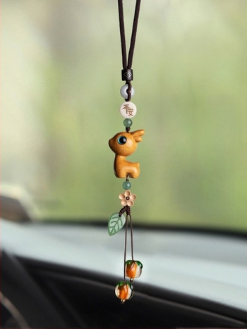 Διακόσμηση αυτοκινήτου από ξύλο σε μορφή ελάφι, καρτούν στυλ, λειτουργία αρώματος