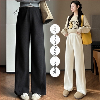 Γυναικείοι παντελόνες εγκυμοσύνης 3/4, παχιά ύφανση από βαμβάκι-μίγμα, φαρδιά γραμμή, περιεκτικότητα σε βαμβάκι κάτω από 30%, άνοιξη-φθινόπωρο