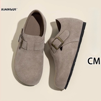 Γυναικείοι loafer με κρυφό τακούνι, slip-on, 6 cm κρυφό τακούνι, επάνω μέρος από βελούρι αγελάδας, Velcro κλείσιμο, καουτσούκ εξωτερική σόλα