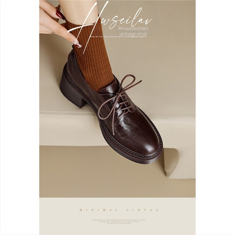 Γυναικείοι loafers με στρογγυλή μύτη, παχύ τακούνι 3–5 cm, επάνω: Super Fiber, πάτος: μαλλί, σόλα: καουτσούκ