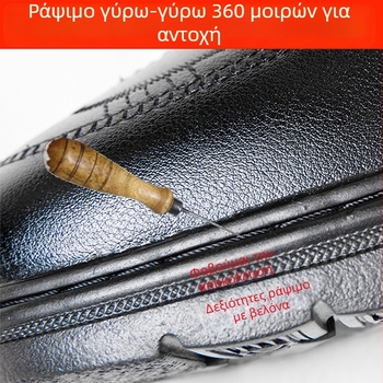 Χειμωνιάτικες ανδρικές παντόφλες για το σπίτι με PU δέρμα στην επιφάνεια, βελούδινη επένδυση, κορδούκι μπροστά, EVA σόλα
